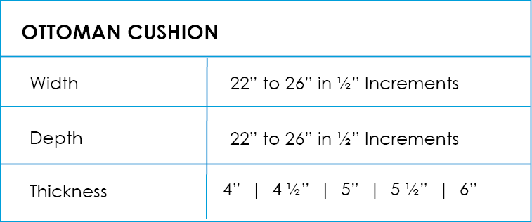 Ottoman Cushion Dimensions